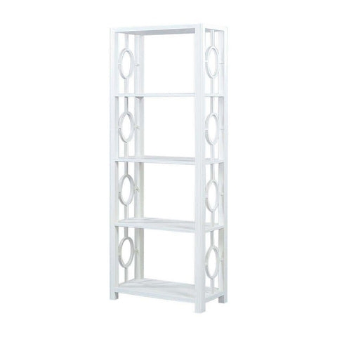 Modern Fretwork Etagere - White Lacquer