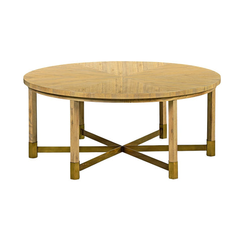 Modern Round Coffee Table in Oatmeal Finish