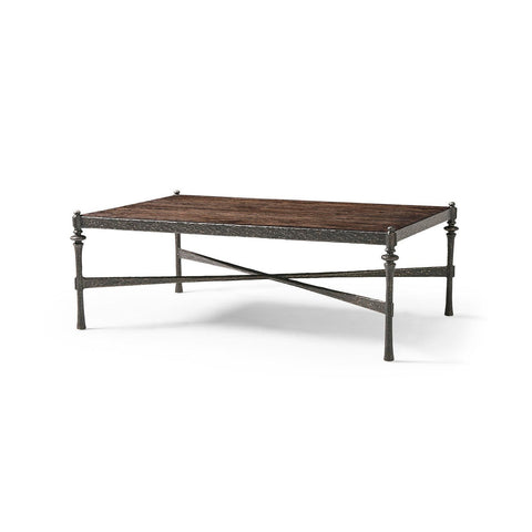 Modern Rustic Hammered Iron Coffee Table