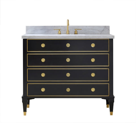 Neo Classic Black Marble Top Vanity