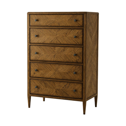 Neo Classic Oak Tall Dresser - Dark