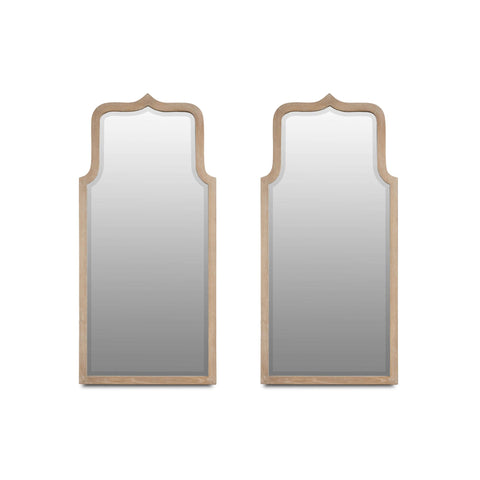 Pair of Modern Mirrors with Wooden Frame