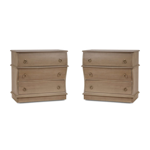 Pair of Serpentine Wooden Nightstands