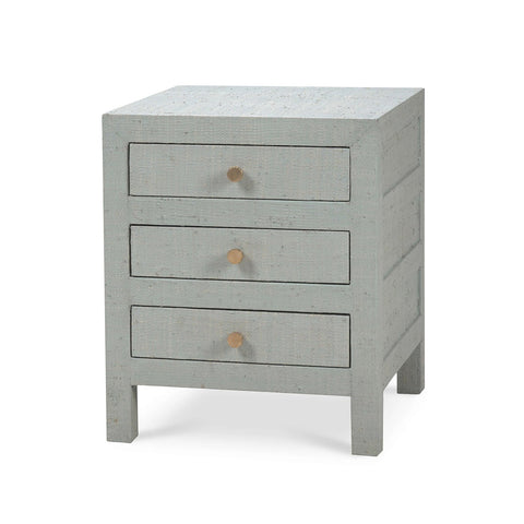 Pale Blue Raffia Bedside Table