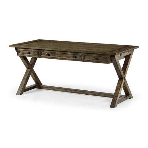 Rustic Country Walnut Desk - Driftwood finish