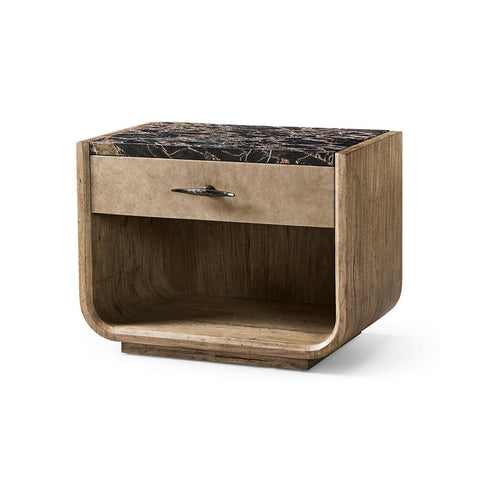 Rustic Modern Nightstand with Marble Top
