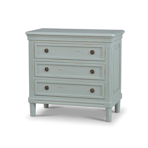 Rustic Painted Nightstand - Duck Egg Blue