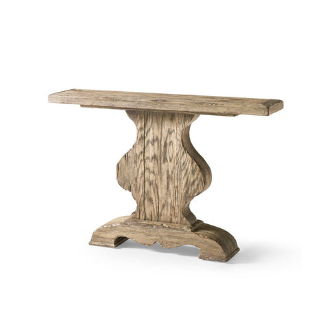 Rustic Pedestal Console Table