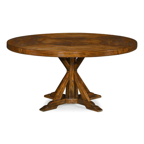 Rustic Round Dining Table - 60" - Walnut