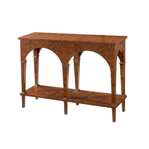 Small Burl Walnut Console Table