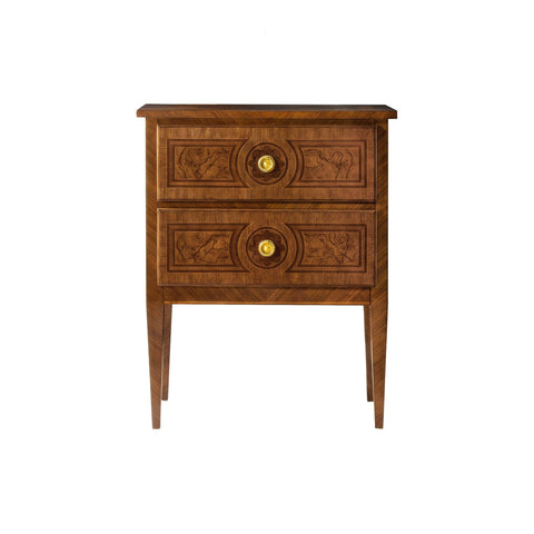 Small Louis XVI Style Burl Nightstand