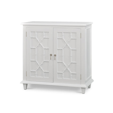 Small Mid Century Cabinet - True White Finish