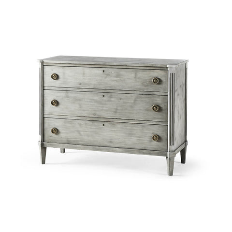 Swedish Painted Commode - 48" - Antiqued Grey