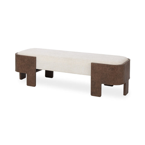 Upholstered Bench with Wrapped End Supports