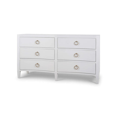White Linen Wrapped Modern Dresser