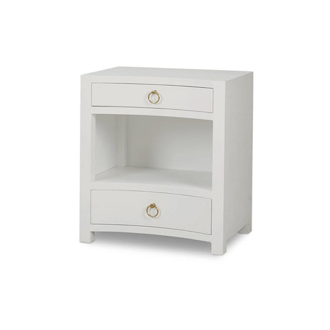 White Linen Wrapped Nightstand