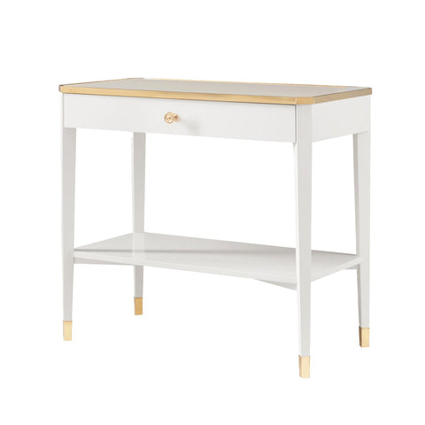 White Mid Century Bedside Table