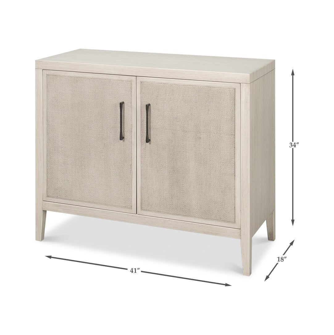 Side cabinet, dimensions shown, compact and modern.