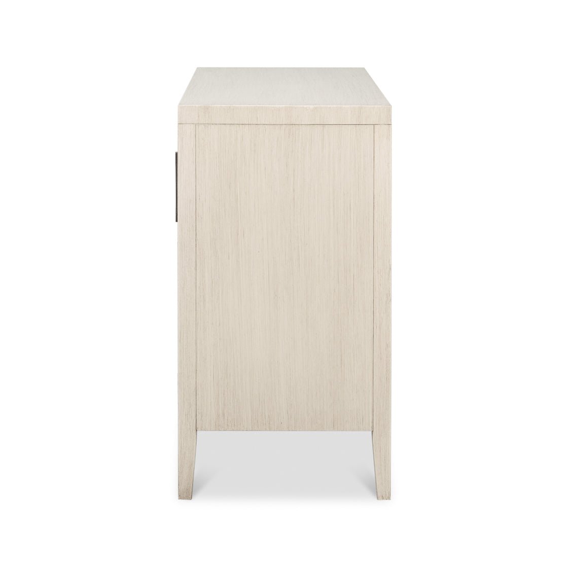 Modern side cabinet, side view, streamlined design.