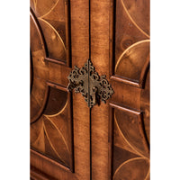 Walnut Secretary Cabinet with Oyster Veneer and Barley Twist Legs