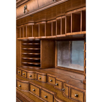 Walnut Secretary Cabinet with Oyster Veneer and Barley Twist Legs