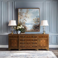 English Traditional Sideboard with Brass Inlay