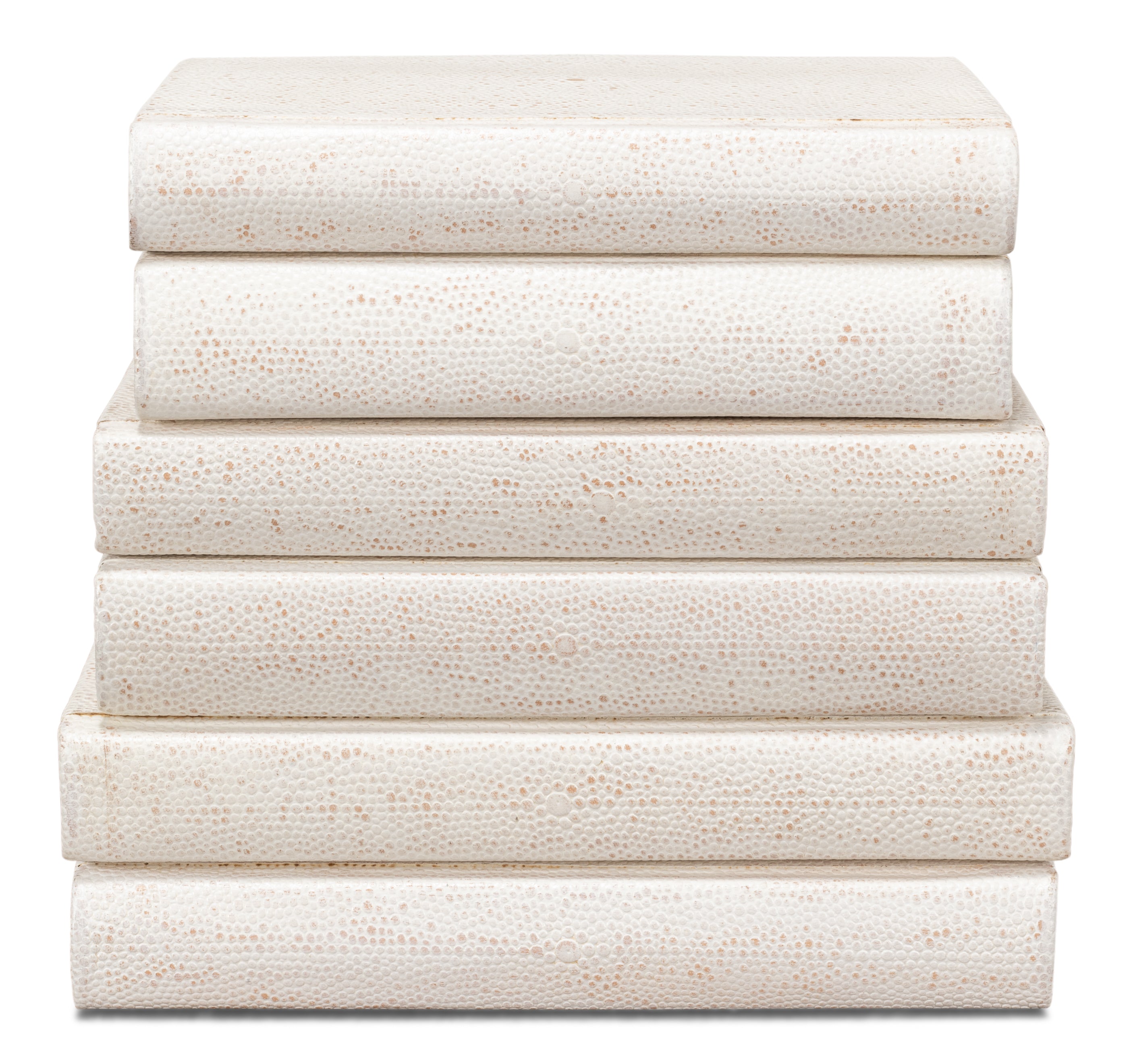Ivory Book Set in Shagreen-Embossed Leather, Set of 12 - view 2