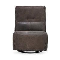 Swivel Leather Power Recliner in Rustic Brown, alternate view