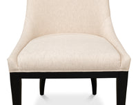 Modern Dining Chair with Sloped Back in Cream Cotton-Linen - view 6