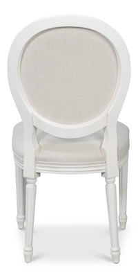 Louis XVI Dining Chairs in White with Cream Seats, Sets of 2 - view 4