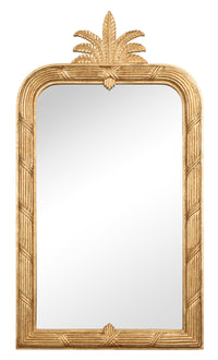 Regency Style Gold Leaf Mirror with Carved Palmette Crest