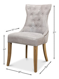 Tufted Dining Chairs in Gray Leather, Sets of 2 - view 11