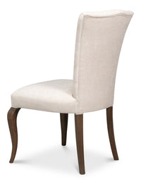 Louis XV Dining Chairs in Cream with Dark Brown Legs, Sets of 2 - view 5