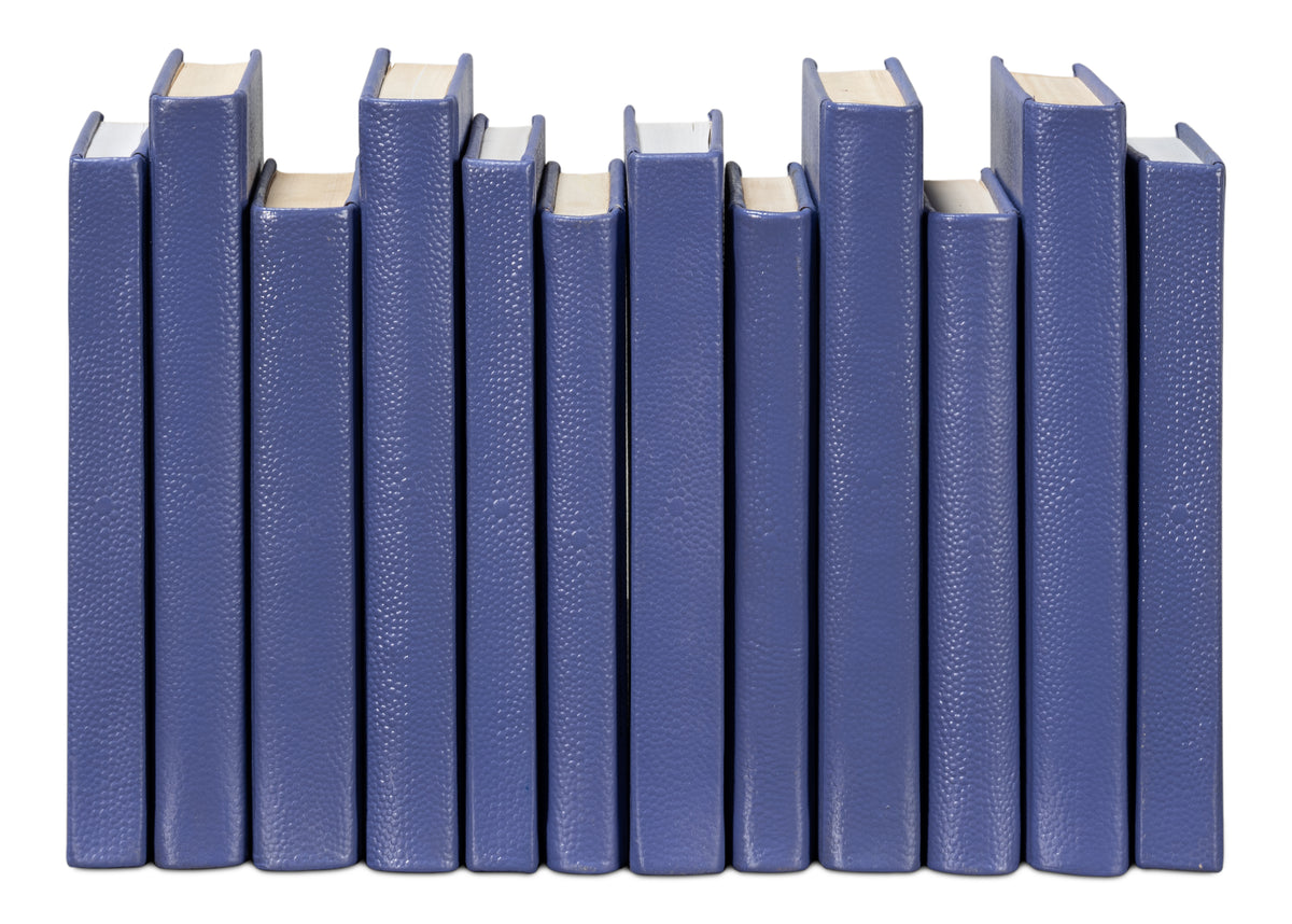 Blue Book Set in Shagreen-Embossed Leather, Set of 12 - view 2