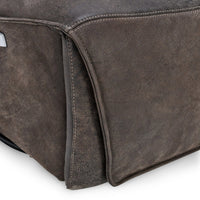 Swivel Leather Power Recliner in Rustic Brown, alternate view