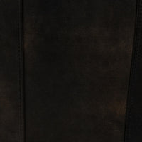 Jet Black leather upholstery close-up with vertical stitched seams