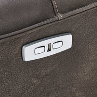 Swivel Leather Power Recliner in Rustic Brown, alternate view
