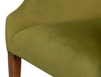 Sloped Arm Green Velvet Dining Chair in Olive, Host Chair - view 8