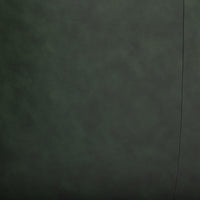 Hunter Green leather upholstery close-up showing tonal variation and a vertical seam