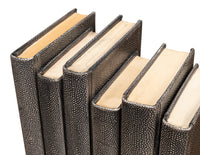 Shagreen Embossed Gray Book Set in Leather, Set of 12 - view 8