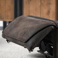 Swivel Leather Power Recliner in Rustic Brown, alternate view