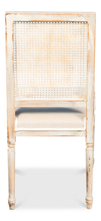 Louis XVI Style Cane Back Dining Chairs, Whitewashed, Sets of 2 - view 4
