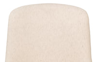 Modern Dining Chair with Sloped Back in Cream Cotton-Linen - view 7