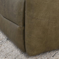 Curved Arm Leather Power Recliner in Olive Green, alternate view