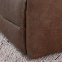 Curved Arm Leather Power Recliner in Antique Brown, alternate view
