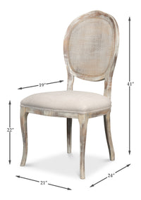 Cane Back Dining Chairs in Gray Oak with Taupe Seats, Sets of 2 - view 11