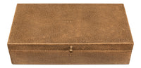 Shagreen Leather Box Set in Tawny Brown, Set of 2