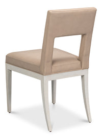 Keyhole Back Leather Dining Chairs, Sets of 2 - view 5