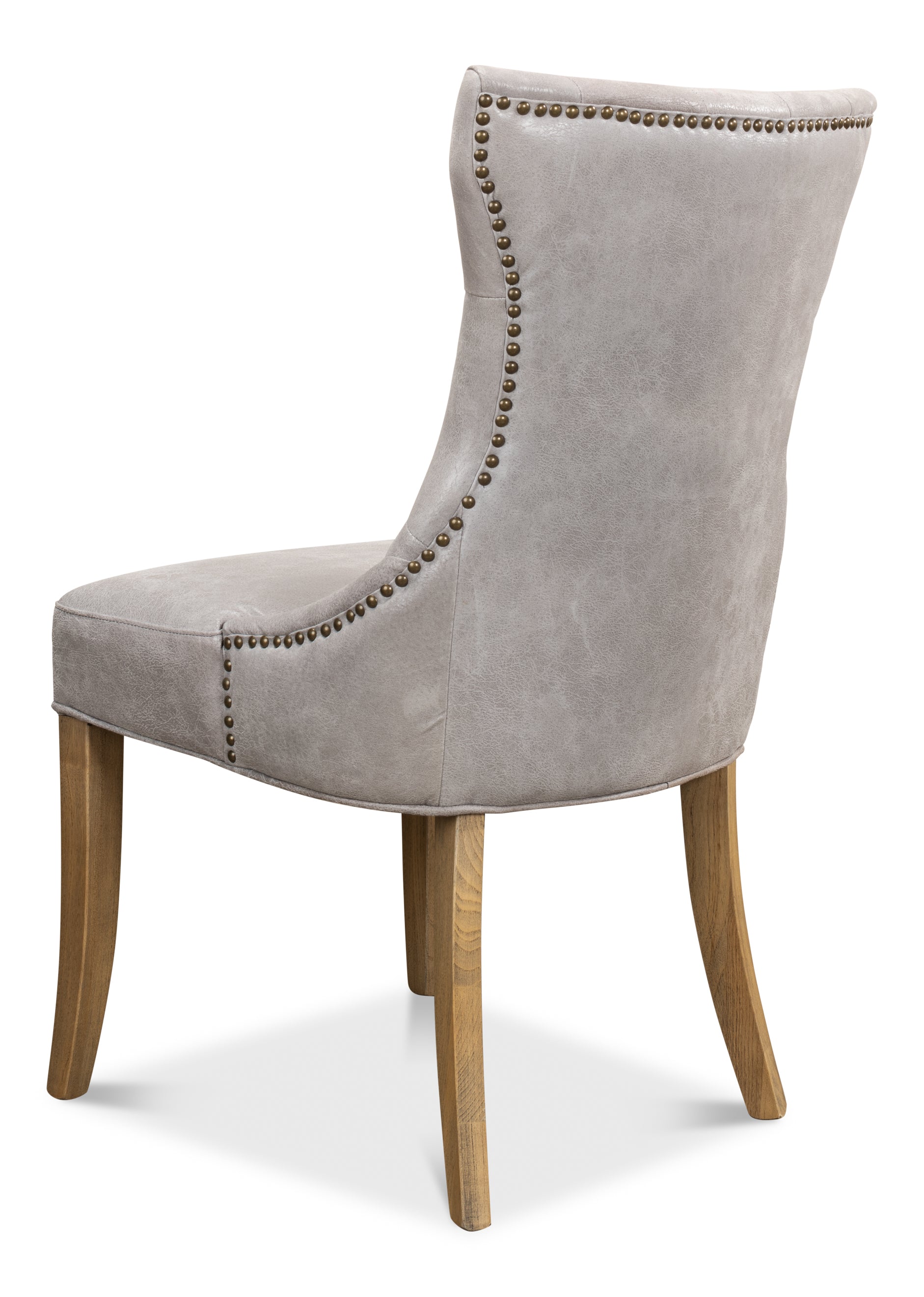 Tufted Dining Chairs in Gray Leather, Sets of 2 - view 5