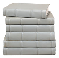 Gray Book Set of 12 in Antiqued Leather and Paper - view 2